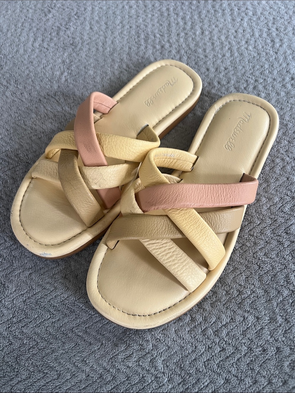 Madewell The Leeandra Slide Sandal in Butterscone Yellow Women's Size 10 Used
